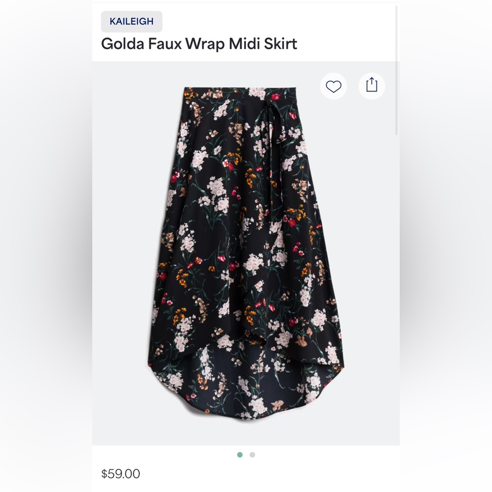 KAILEIGH Golda Faux Wrap Floral Midi Skirt